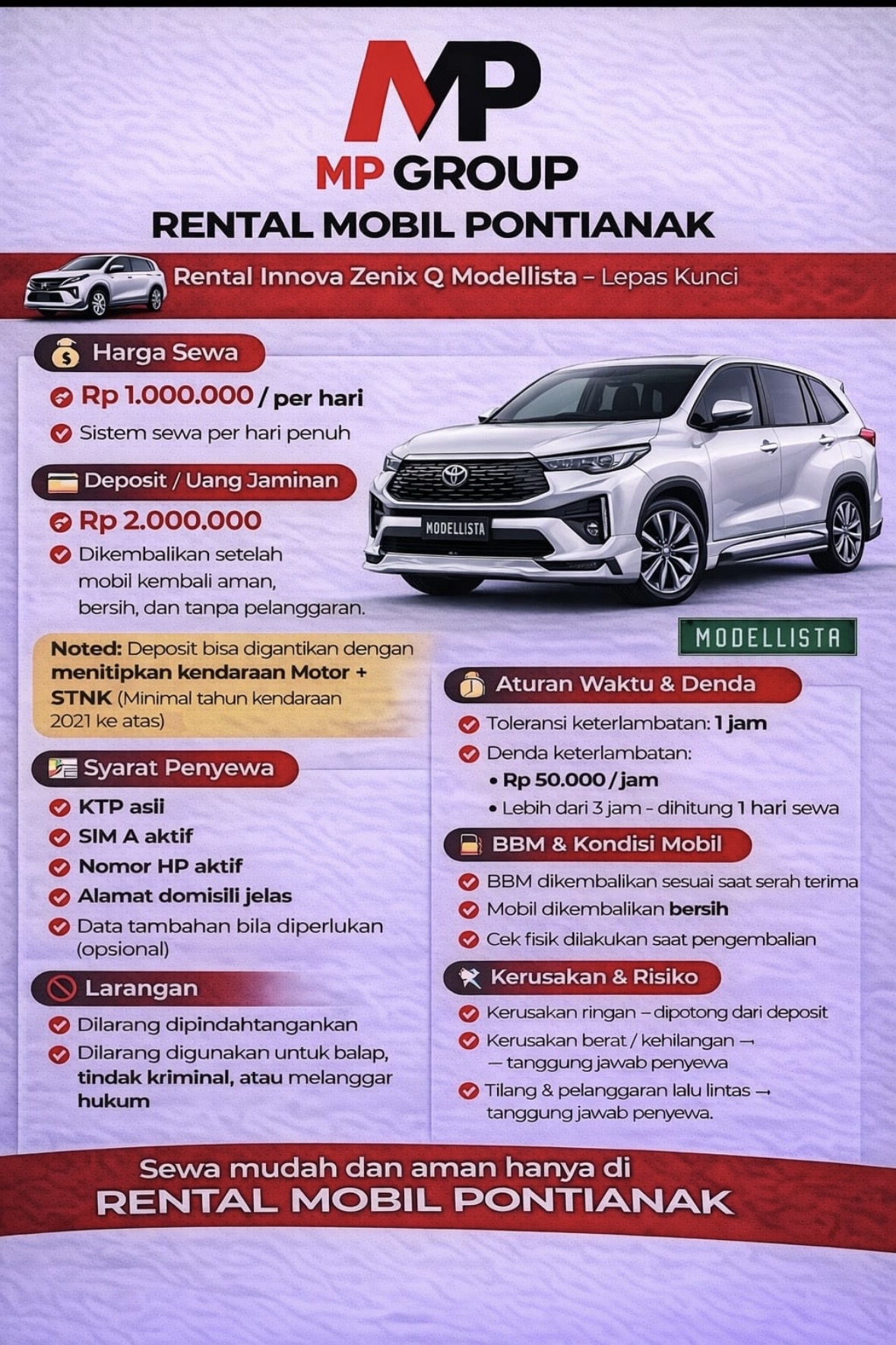 Toyota Innova Zenix Q Modellista